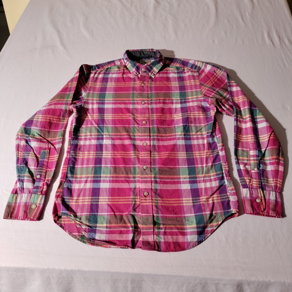 J. CREW 100%  Cotton Button Down Plaid Shirt Multicolor‎ SZ Small